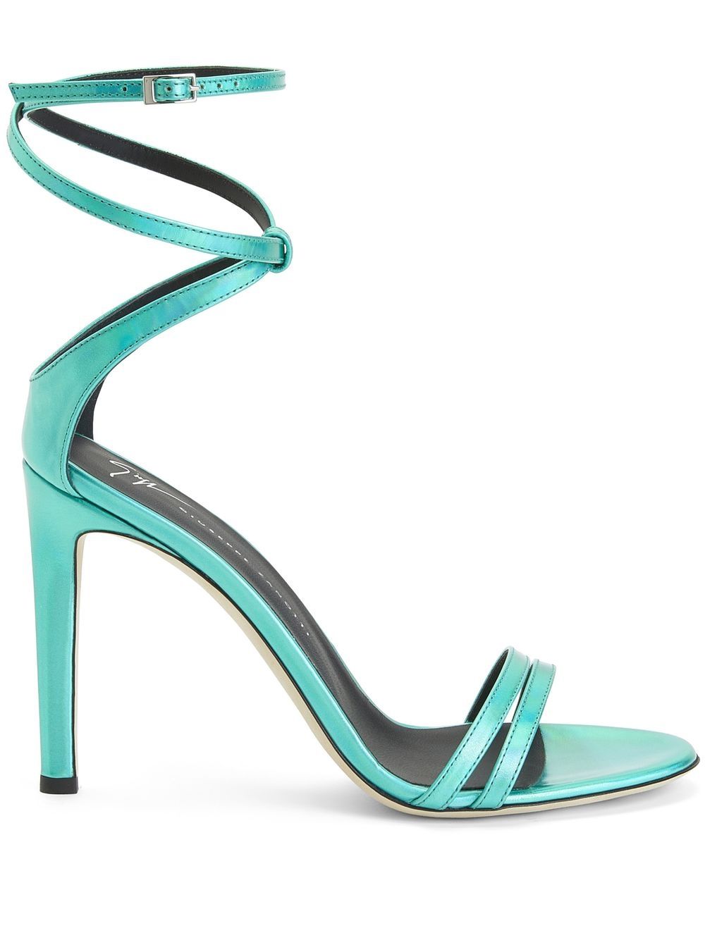 Giuseppe Zanotti 105mm metallic-effect stiletto sandals - Blue von Giuseppe Zanotti