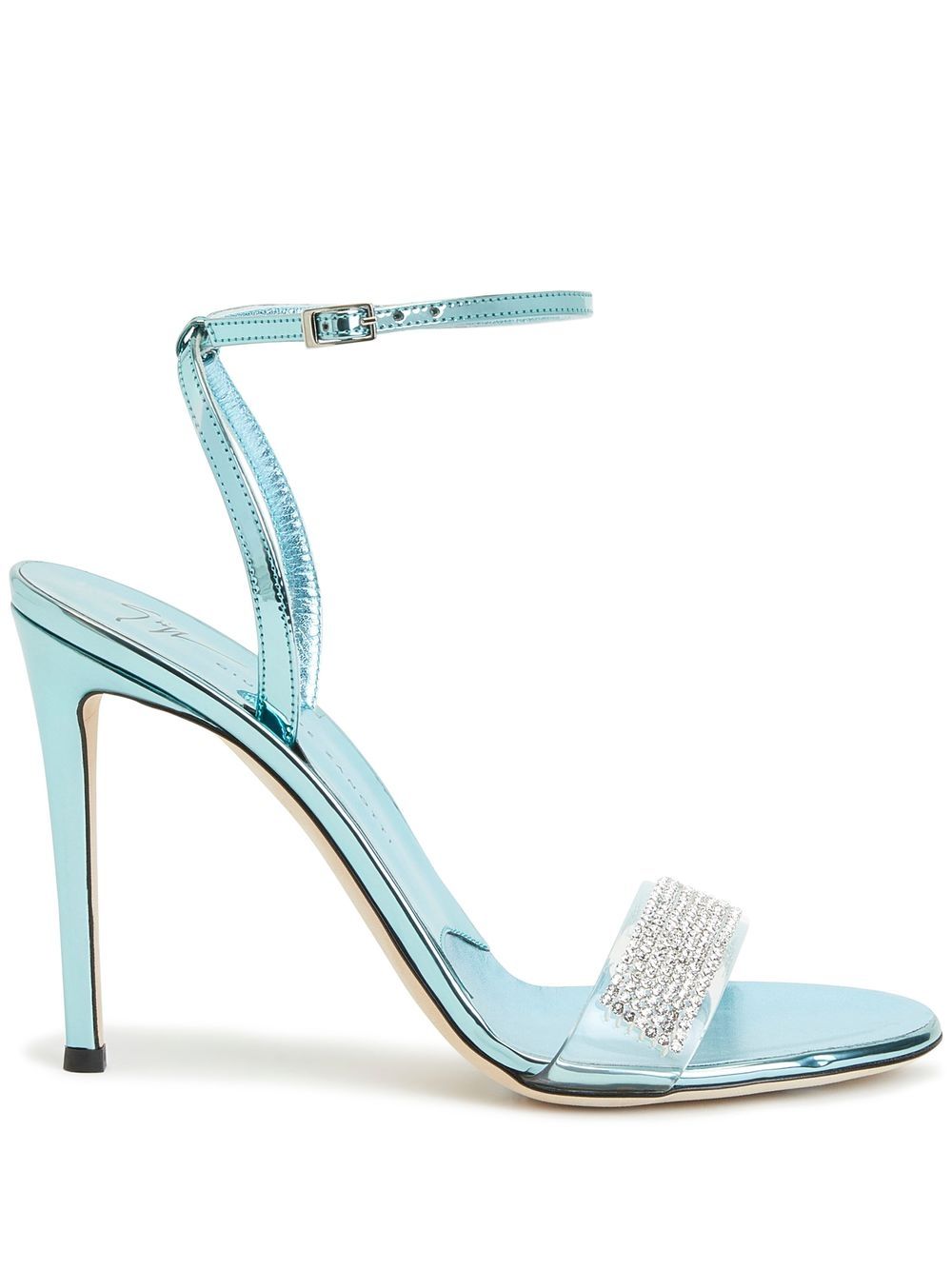 Giuseppe Zanotti 105mm rhinestone metallic sandals - Blue von Giuseppe Zanotti