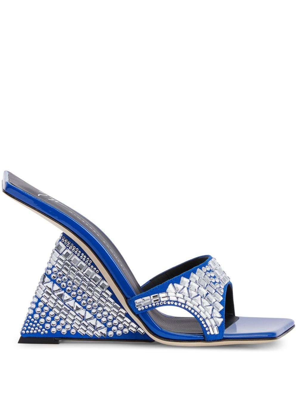 Giuseppe Zanotti Akira shine 105mm wedge sandals - Blue von Giuseppe Zanotti