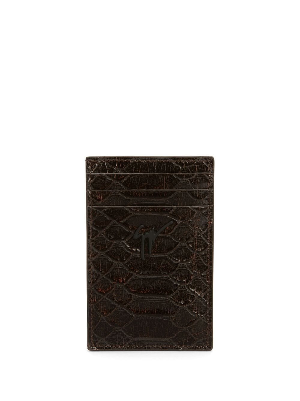 Giuseppe Zanotti Albert crocodile-effect cardholder - Brown von Giuseppe Zanotti