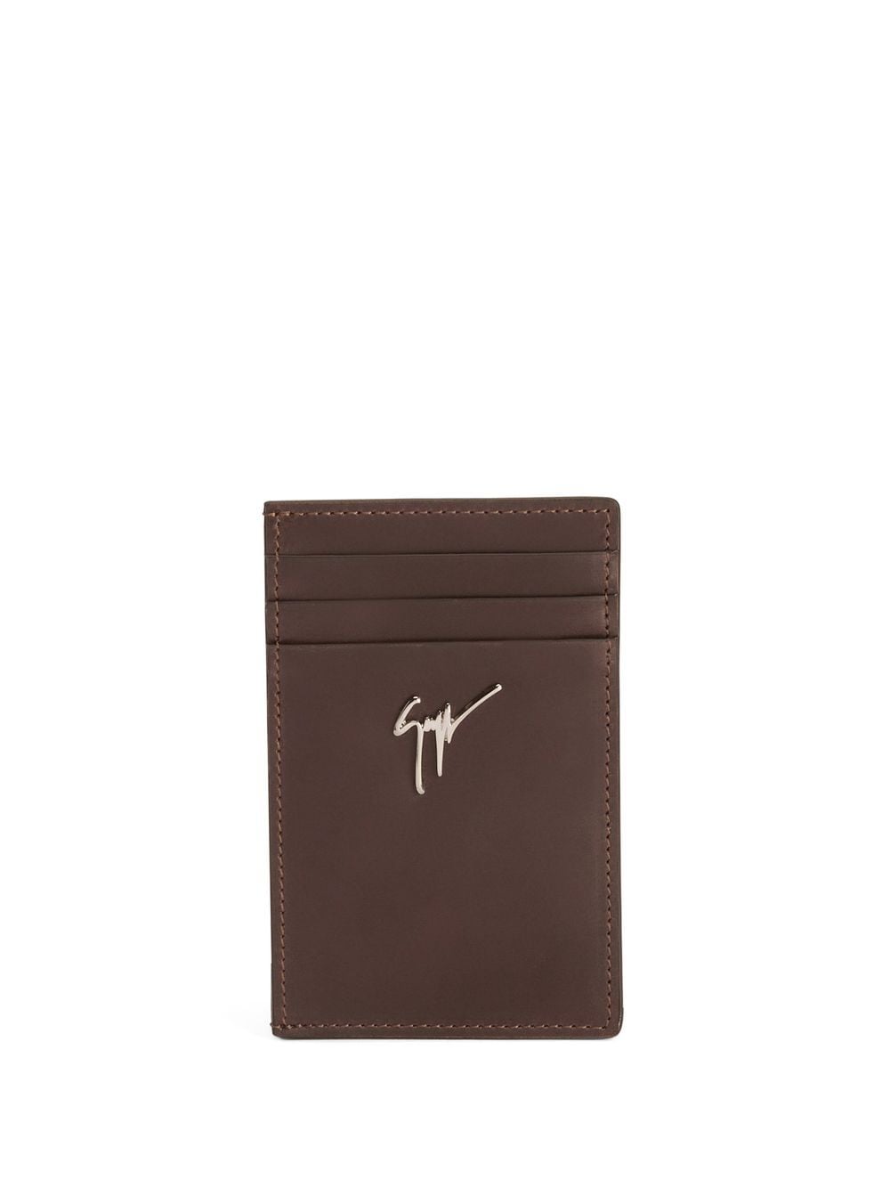 Giuseppe Zanotti Albert logo-plaque cardholder - Brown von Giuseppe Zanotti