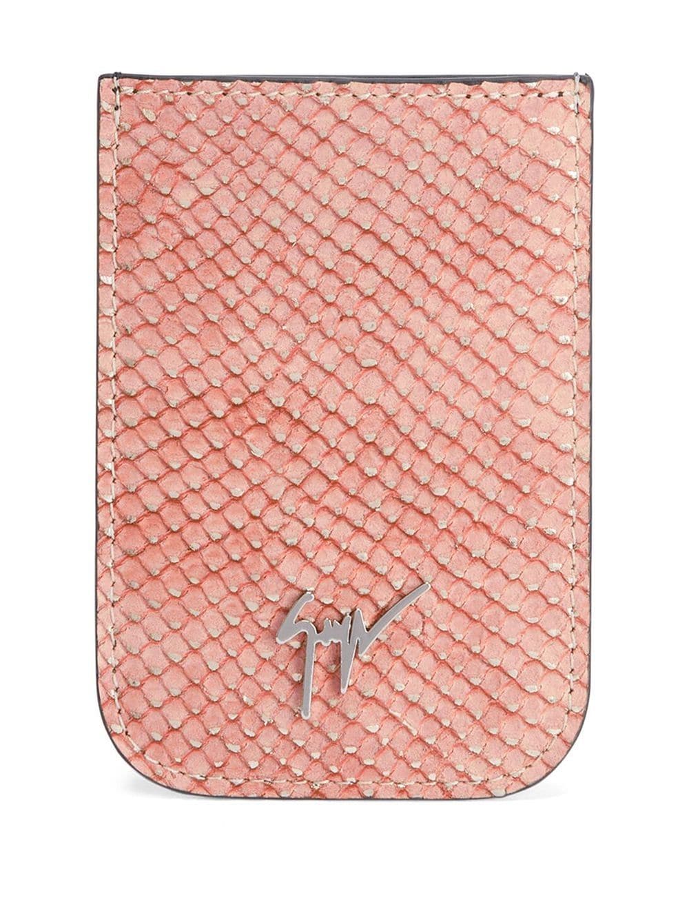 Giuseppe Zanotti Albert snakeskin effect cardholder - Pink von Giuseppe Zanotti