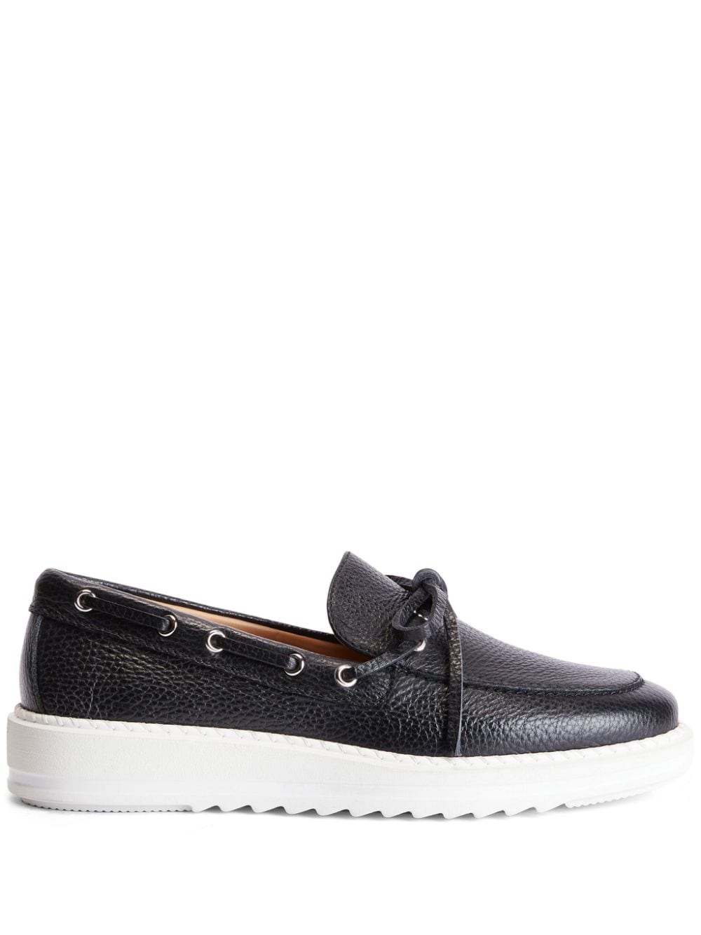 Giuseppe Zanotti Alfred grained-leather boat shoes - Black von Giuseppe Zanotti