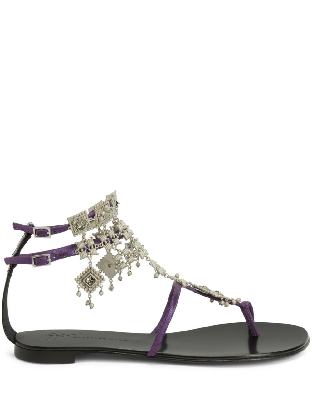 Giuseppe Zanotti Amira embellished suede sandals - Purple von Giuseppe Zanotti