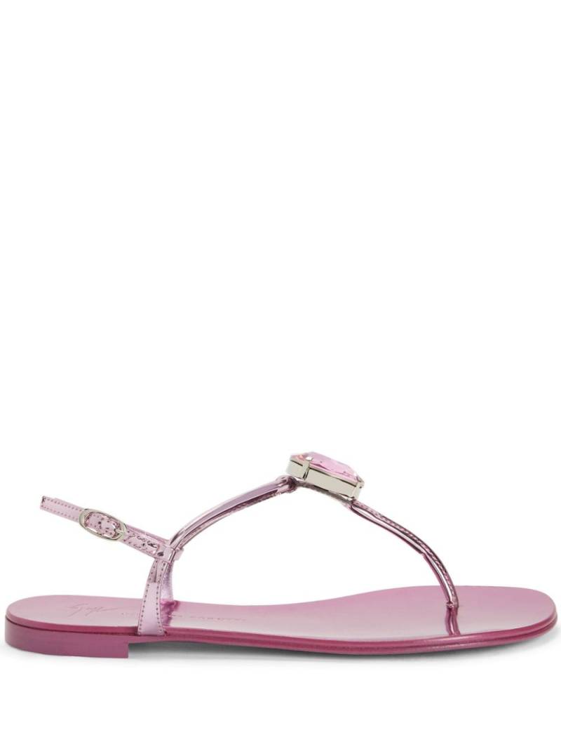 Giuseppe Zanotti Anthonia metallic-effect flat sandals - Pink von Giuseppe Zanotti