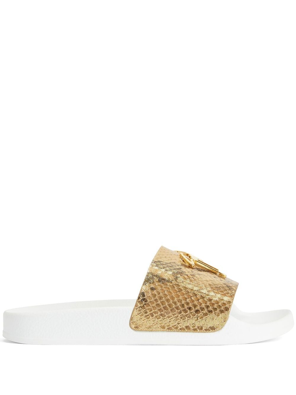 Giuseppe Zanotti Brett snakeskin-effect slides - Gold von Giuseppe Zanotti