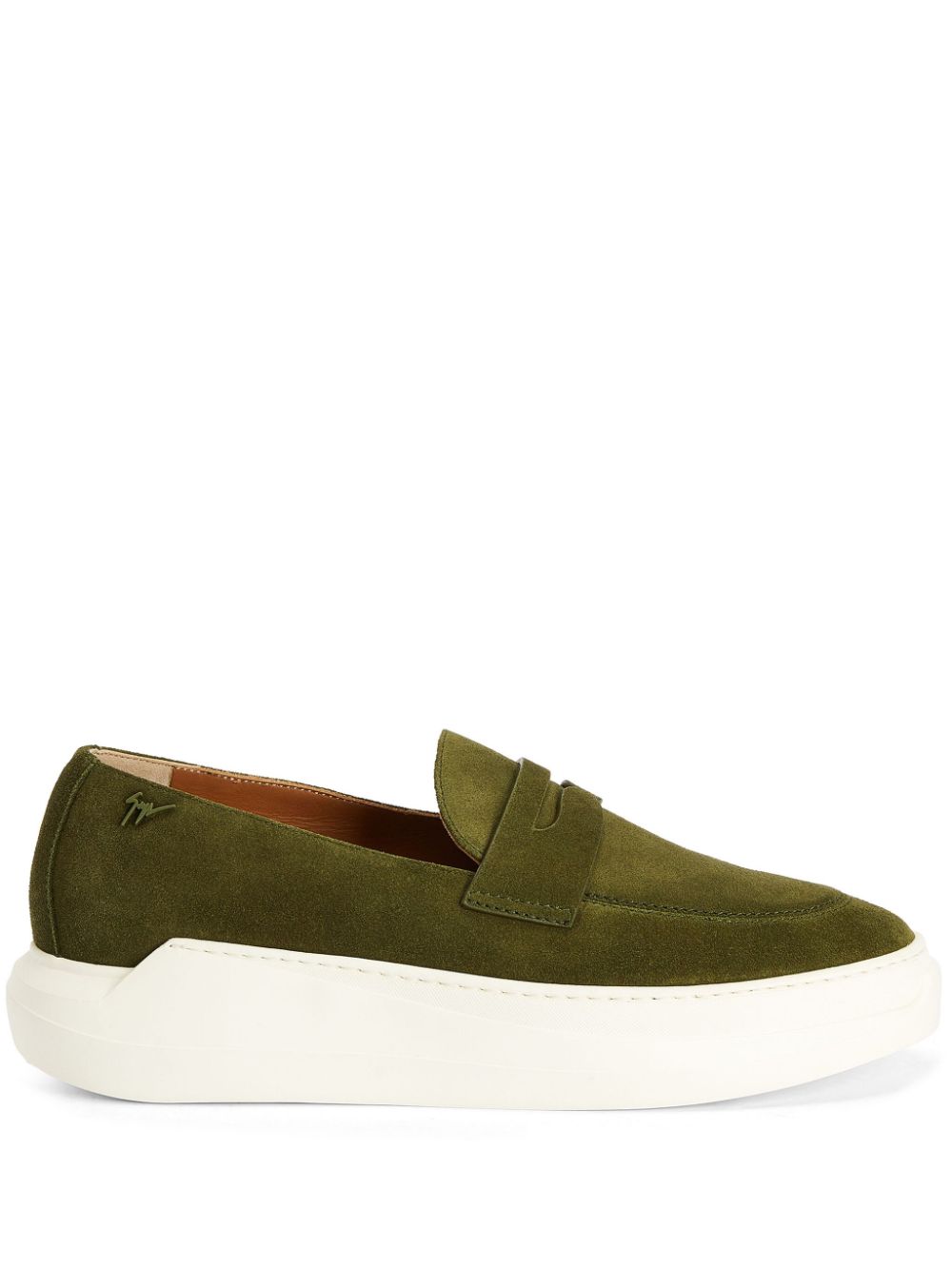 Giuseppe Zanotti Conley Glam velour penny loafers - Green von Giuseppe Zanotti