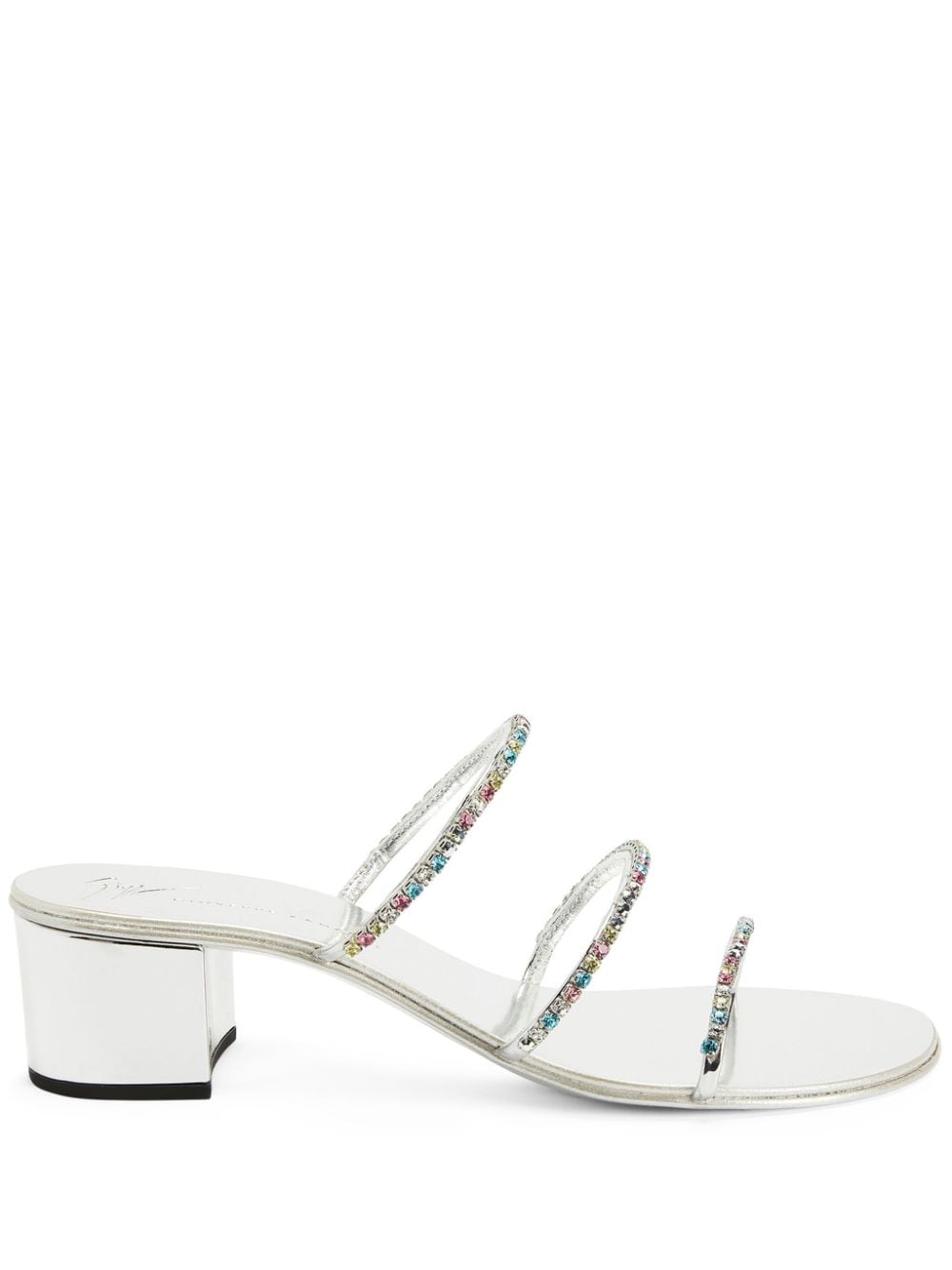 Giuseppe Zanotti Dark Colorful 40mm mules - Silver von Giuseppe Zanotti