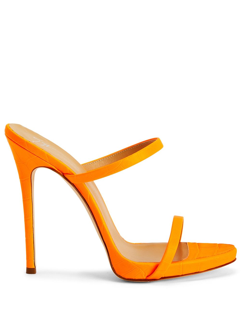 Giuseppe Zanotti Darsey 120mm double-strap leather mules - Orange von Giuseppe Zanotti