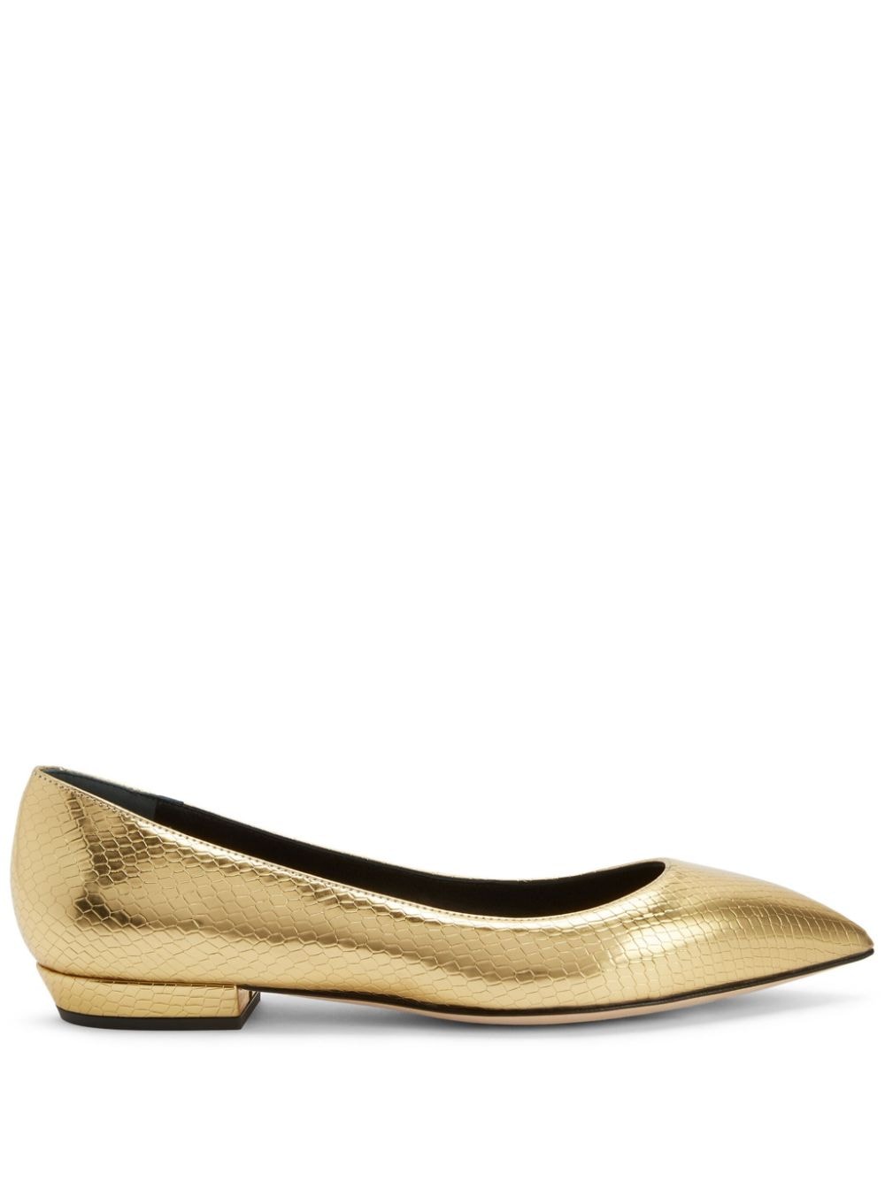 Giuseppe Zanotti Dhalia leather ballerina shoes - Gold von Giuseppe Zanotti