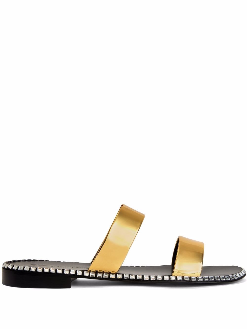 Giuseppe Zanotti Elektron leather-strap slides - Gold von Giuseppe Zanotti