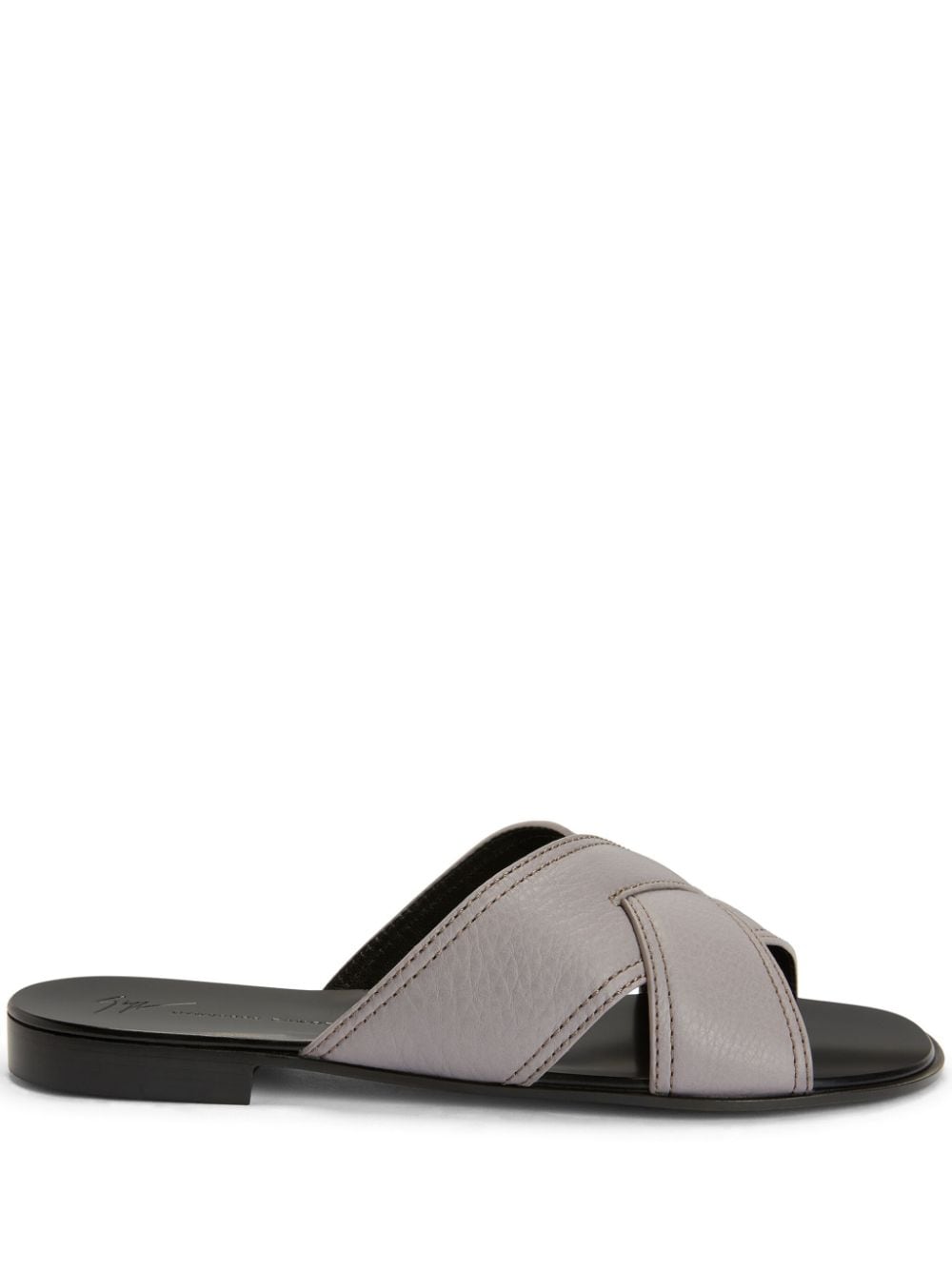 Giuseppe Zanotti Flavio crossover-straps leather slides - Grey von Giuseppe Zanotti