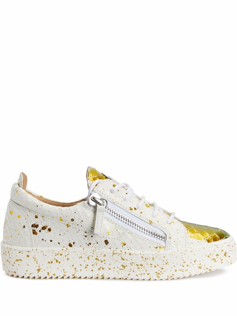 Giuseppe Zanotti Frankie crocodile-effect leather sneakers - Gold von Giuseppe Zanotti