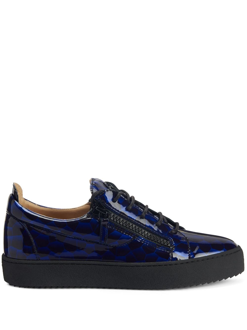 Giuseppe Zanotti Frankie geometric-pattern glazed sneakers - Blue von Giuseppe Zanotti