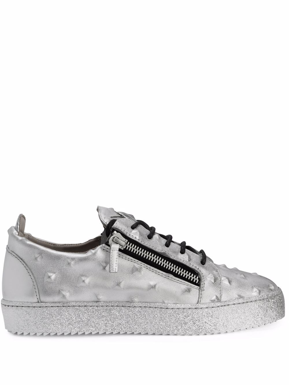 Giuseppe Zanotti Frankie stud-embossed leather sneakers - Silver von Giuseppe Zanotti