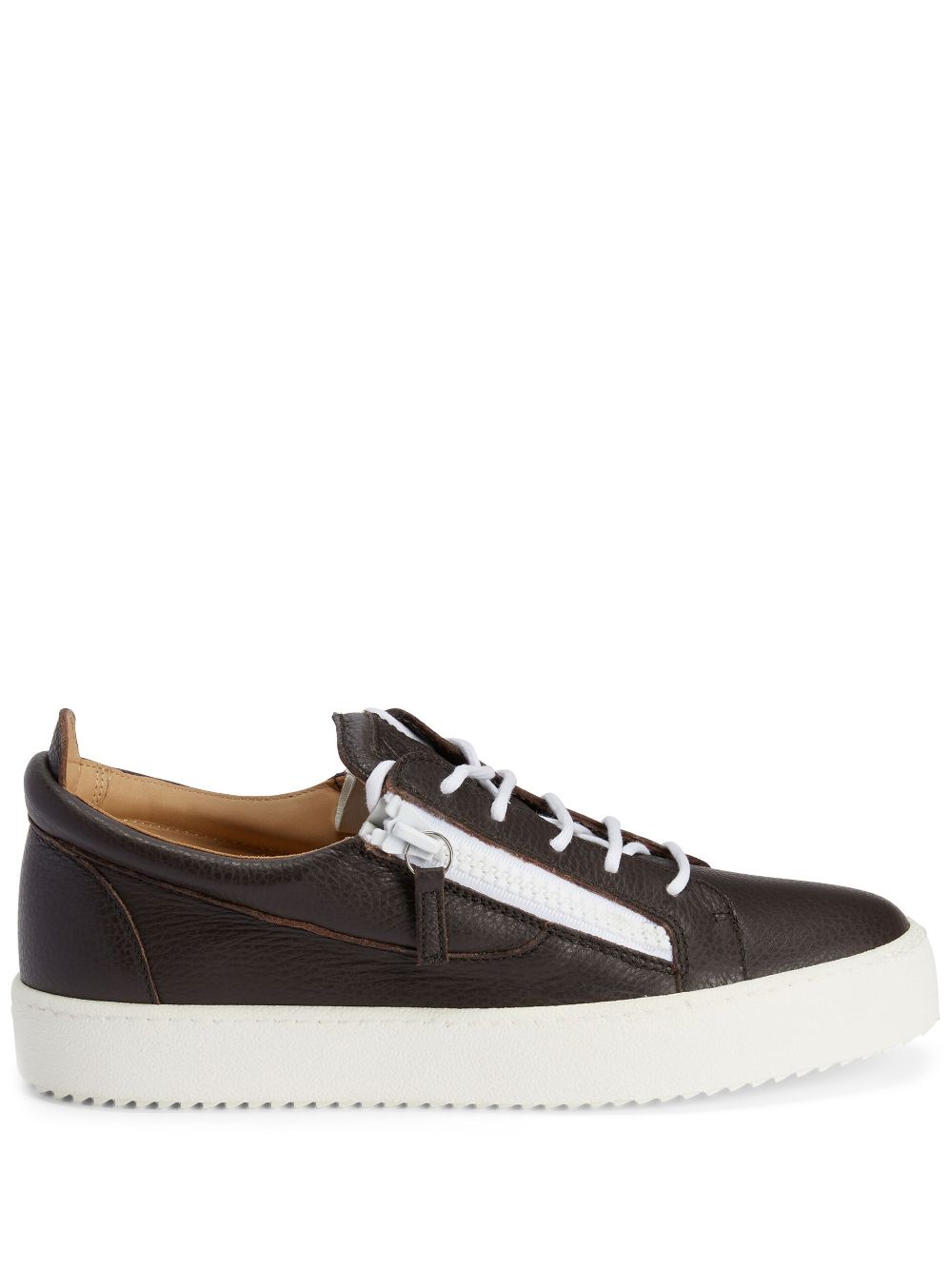 Giuseppe Zanotti Frankie zipped low-top sneakers - Brown von Giuseppe Zanotti