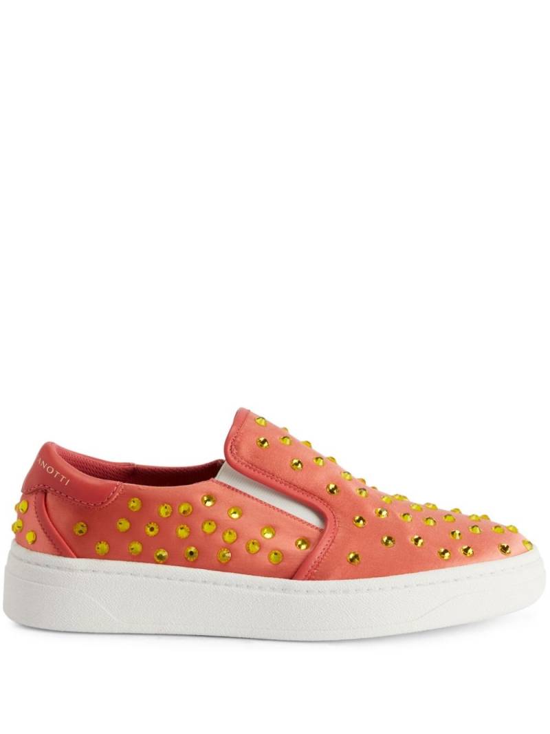 Giuseppe Zanotti GZ94 rhinestone-embellished satin sneakers - Orange von Giuseppe Zanotti