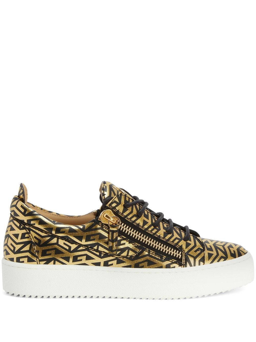 Giuseppe Zanotti Gail monogram-print low-top sneakers - Gold von Giuseppe Zanotti