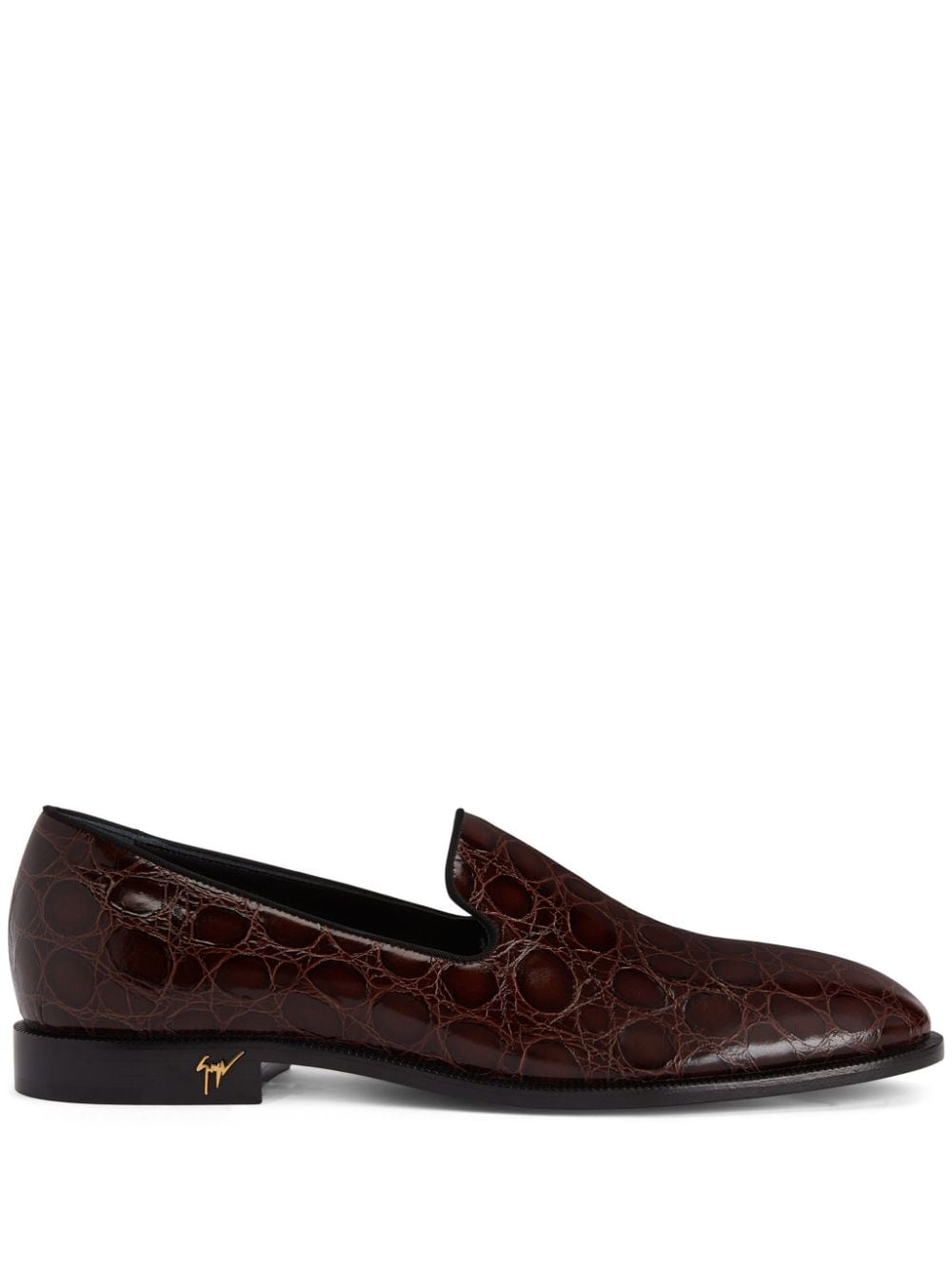 Giuseppe Zanotti Gatien crocodile-effect leather loafers - Brown von Giuseppe Zanotti