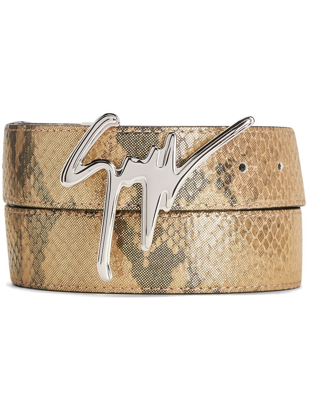 Giuseppe Zanotti Giuseppe snakeskin-effect belt - Gold von Giuseppe Zanotti