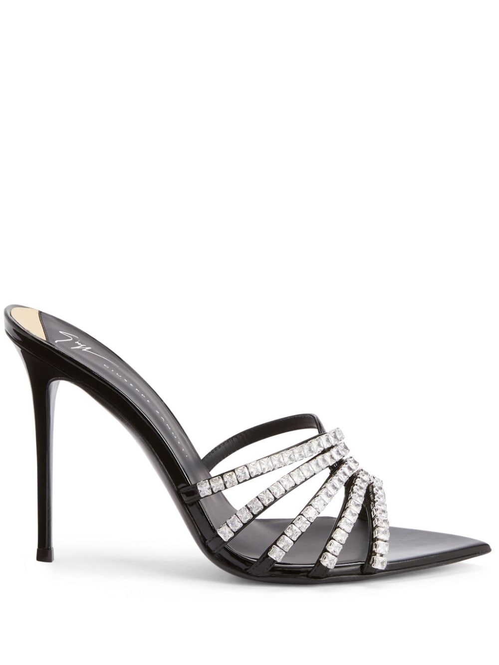 Giuseppe Zanotti Intriigo Baguette 105mm crystal-embellished mules - Black von Giuseppe Zanotti