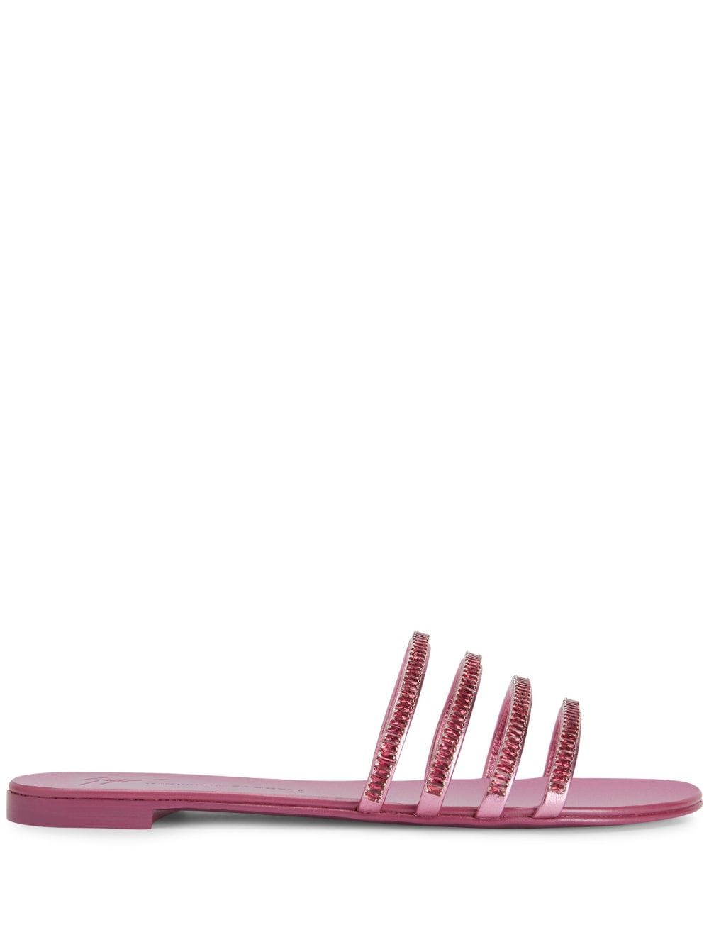 Giuseppe Zanotti Iride Crystal leather slides - Pink von Giuseppe Zanotti