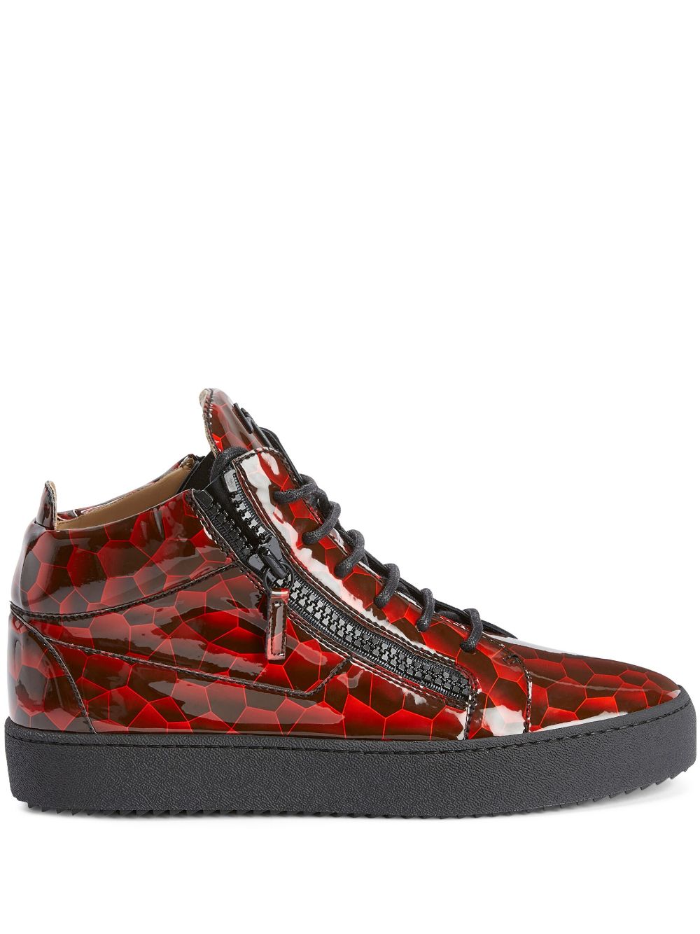 Giuseppe Zanotti Kriss geometric-pattern glazed sneakers - Red von Giuseppe Zanotti