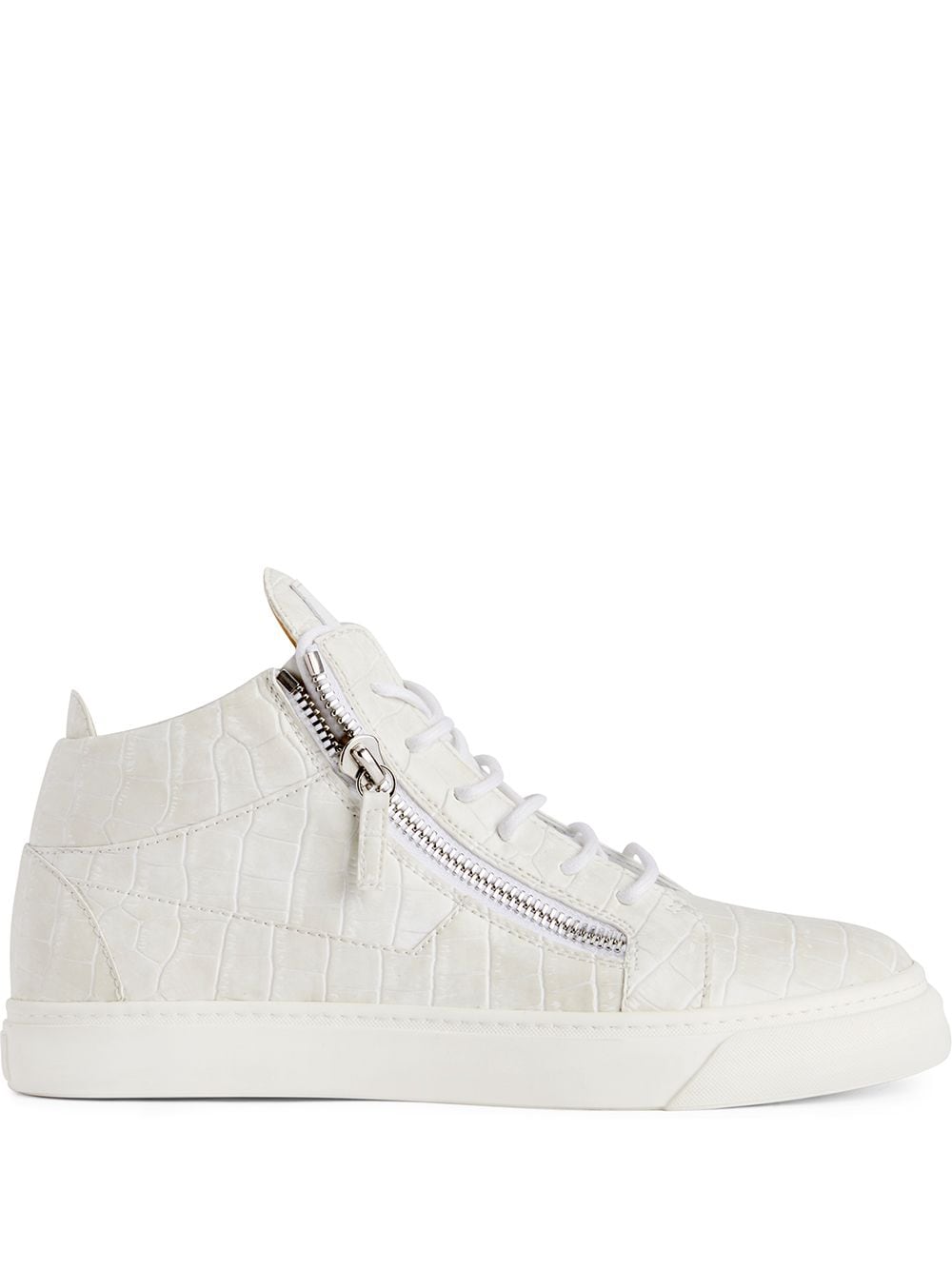 Giuseppe Zanotti Kriss crocodile effect mid-top sneakers - White von Giuseppe Zanotti