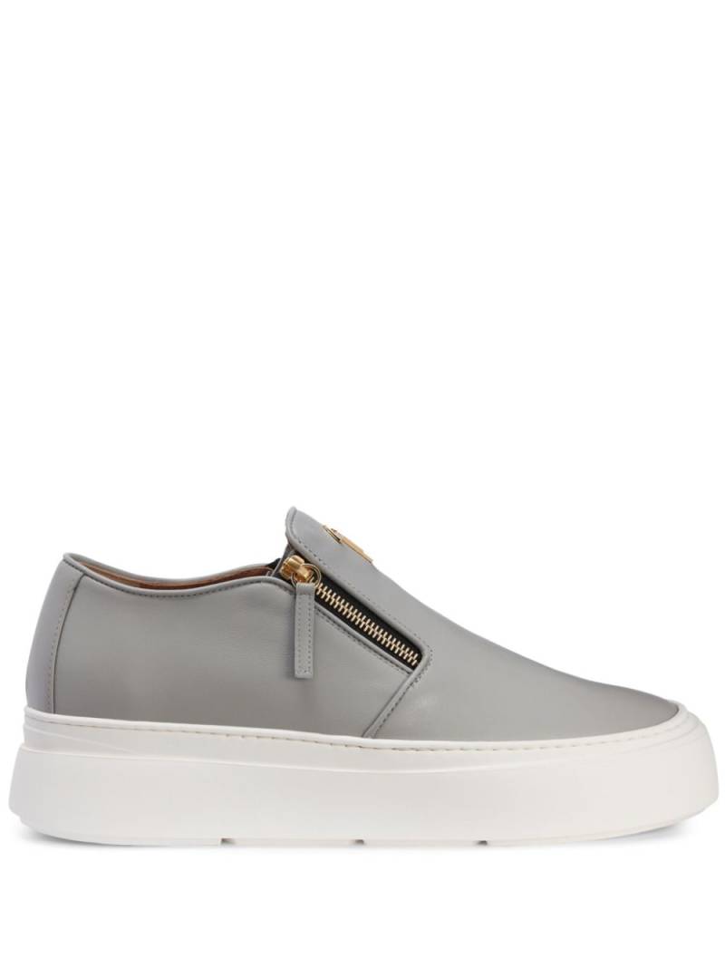 Giuseppe Zanotti Mike zip-fastening leather sneakers - Grey von Giuseppe Zanotti