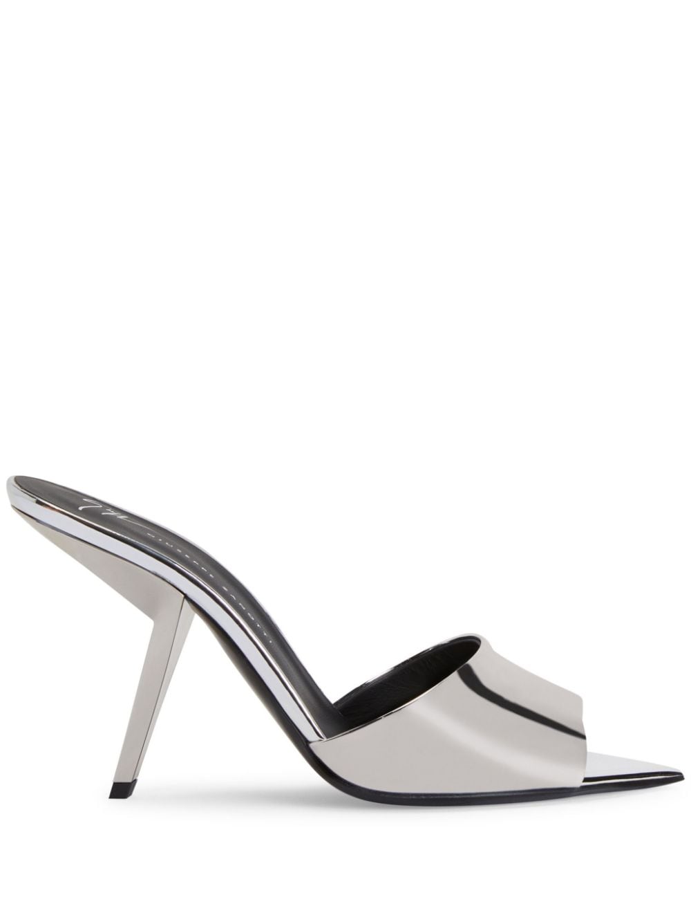 Giuseppe Zanotti Mystero 90mm leather mules - Silver von Giuseppe Zanotti