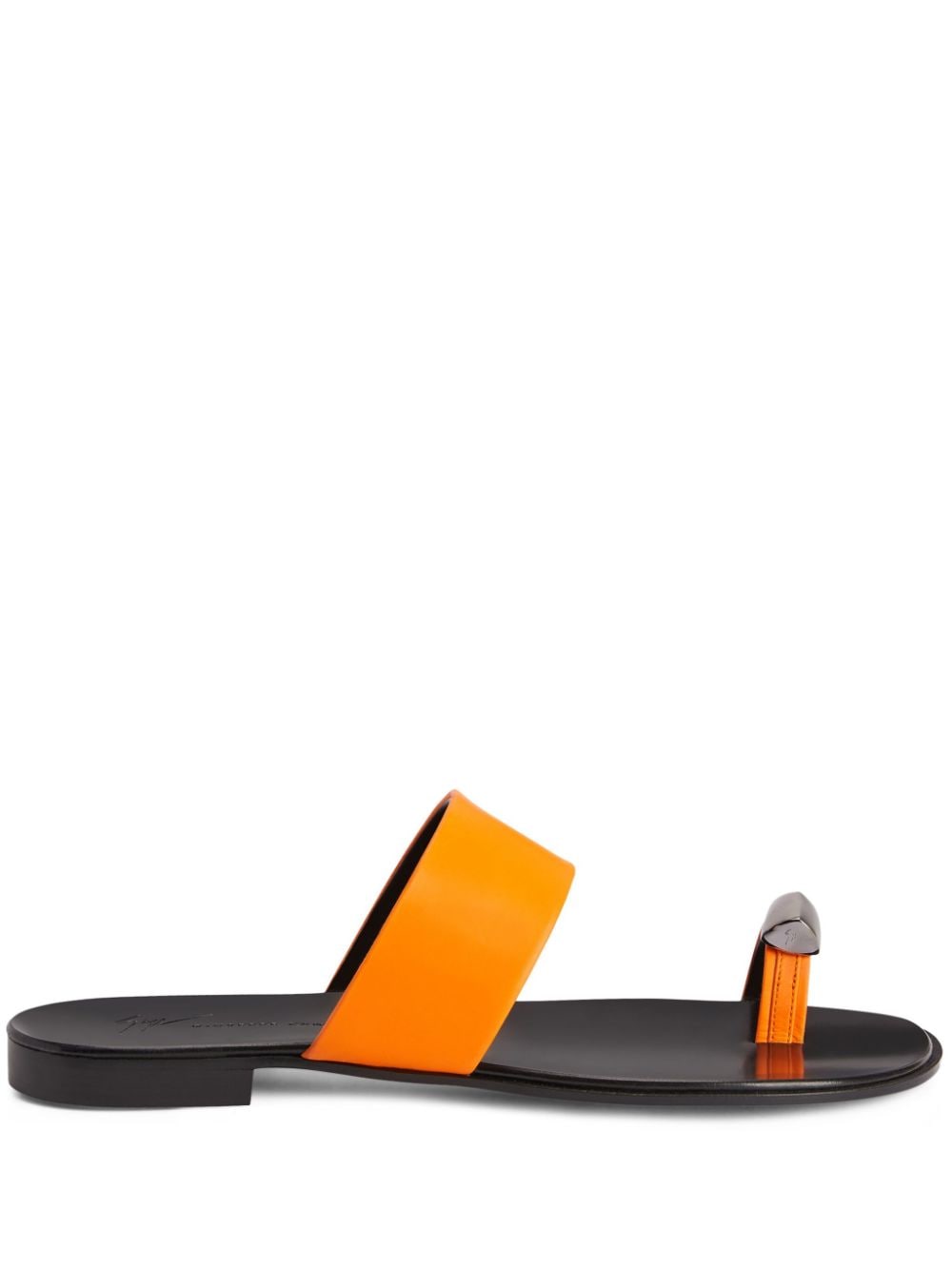 Giuseppe Zanotti Norbert leather flat sandals - Orange von Giuseppe Zanotti