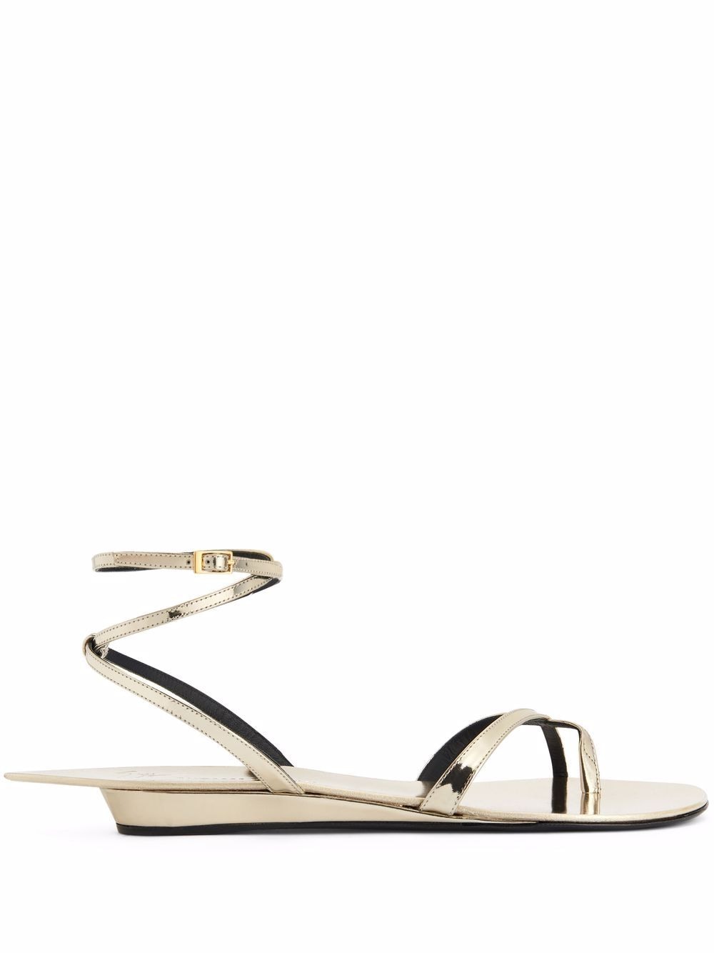 Giuseppe Zanotti Pris flat leather sandals - Gold von Giuseppe Zanotti