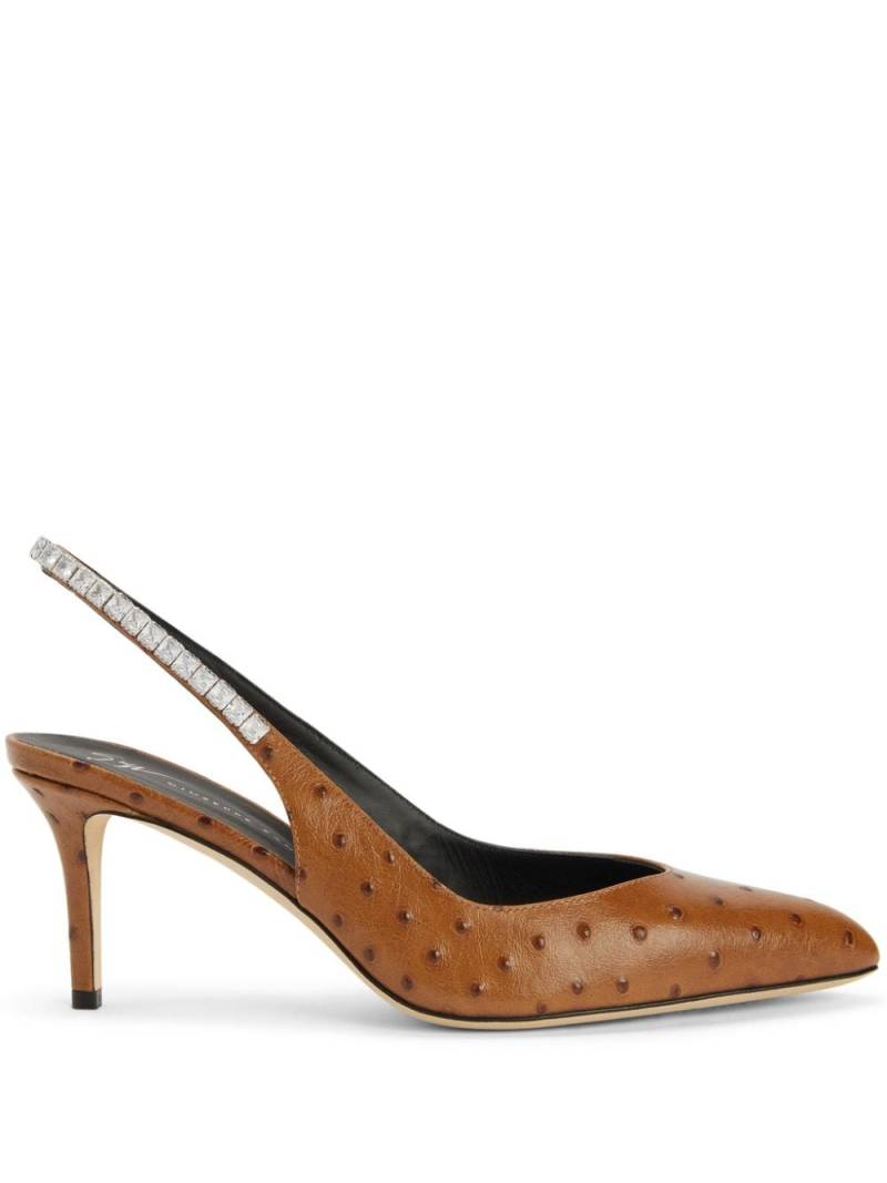 Giuseppe Zanotti Rachyl 70mm ostrich-skin pumps - Brown von Giuseppe Zanotti