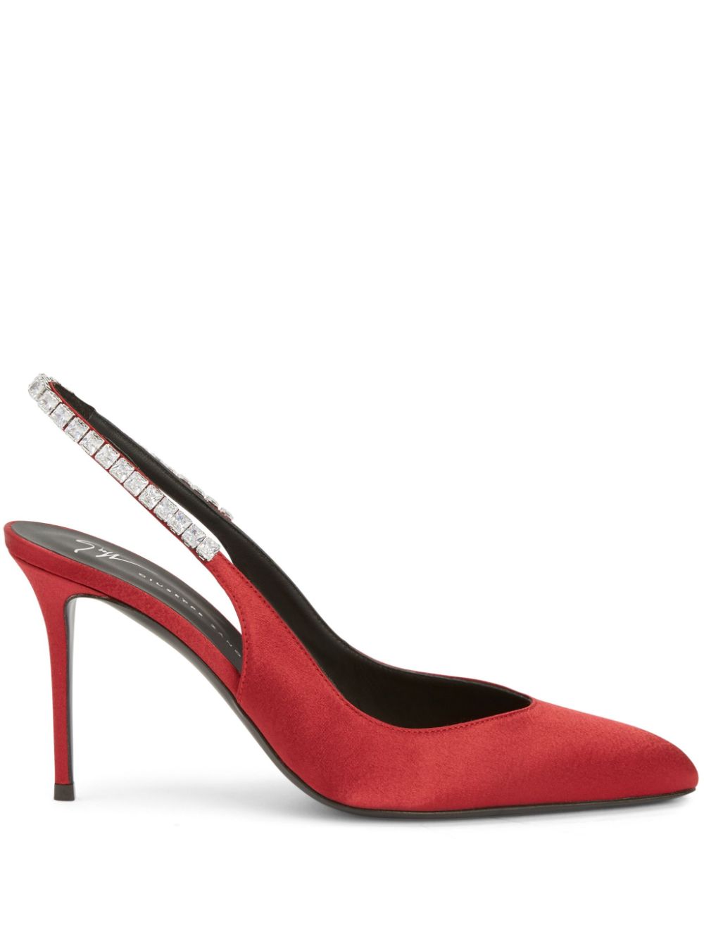 Giuseppe Zanotti Rachyl crystal-embellished satin pumps - Red von Giuseppe Zanotti