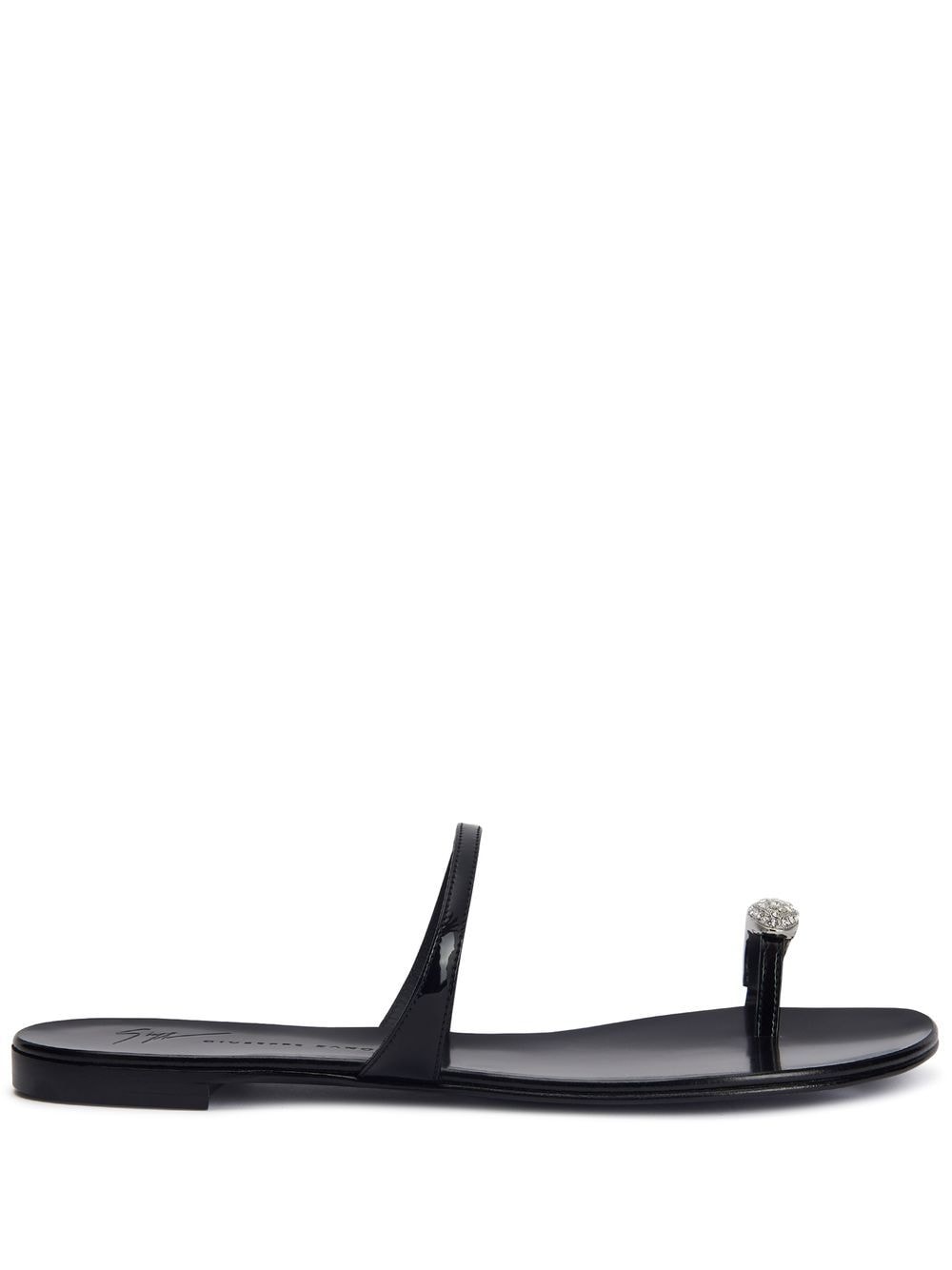 Giuseppe Zanotti Ring flat leather sandals - Black von Giuseppe Zanotti