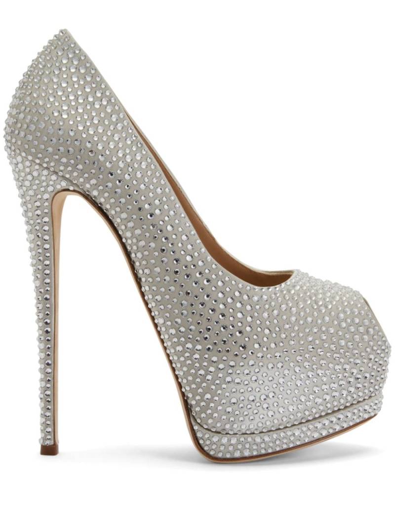 Giuseppe Zanotti Sharon 140mm rhinestone-embellished pumps - Grey von Giuseppe Zanotti