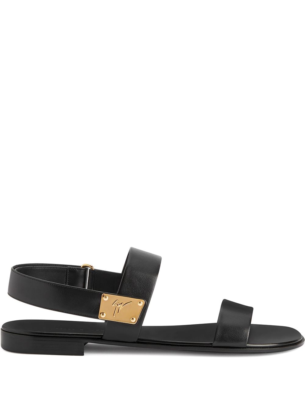 Giuseppe Zanotti Shaun logo-plaque sandals - Black von Giuseppe Zanotti