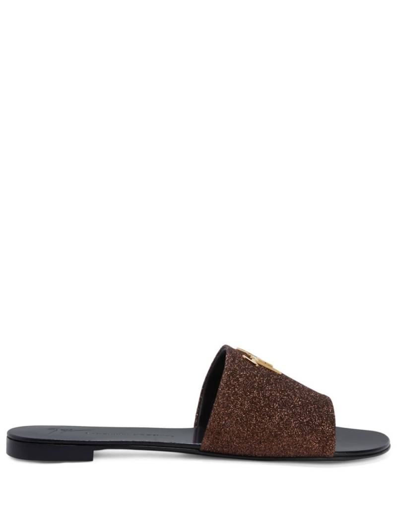 Giuseppe Zanotti Shirley glitter slides - Brown von Giuseppe Zanotti