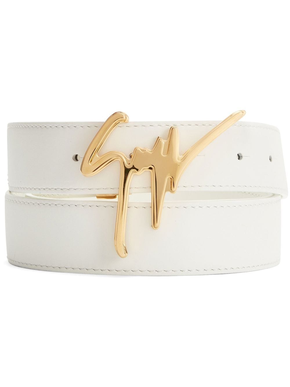 Giuseppe Zanotti Signature-logo buckle belt - White von Giuseppe Zanotti