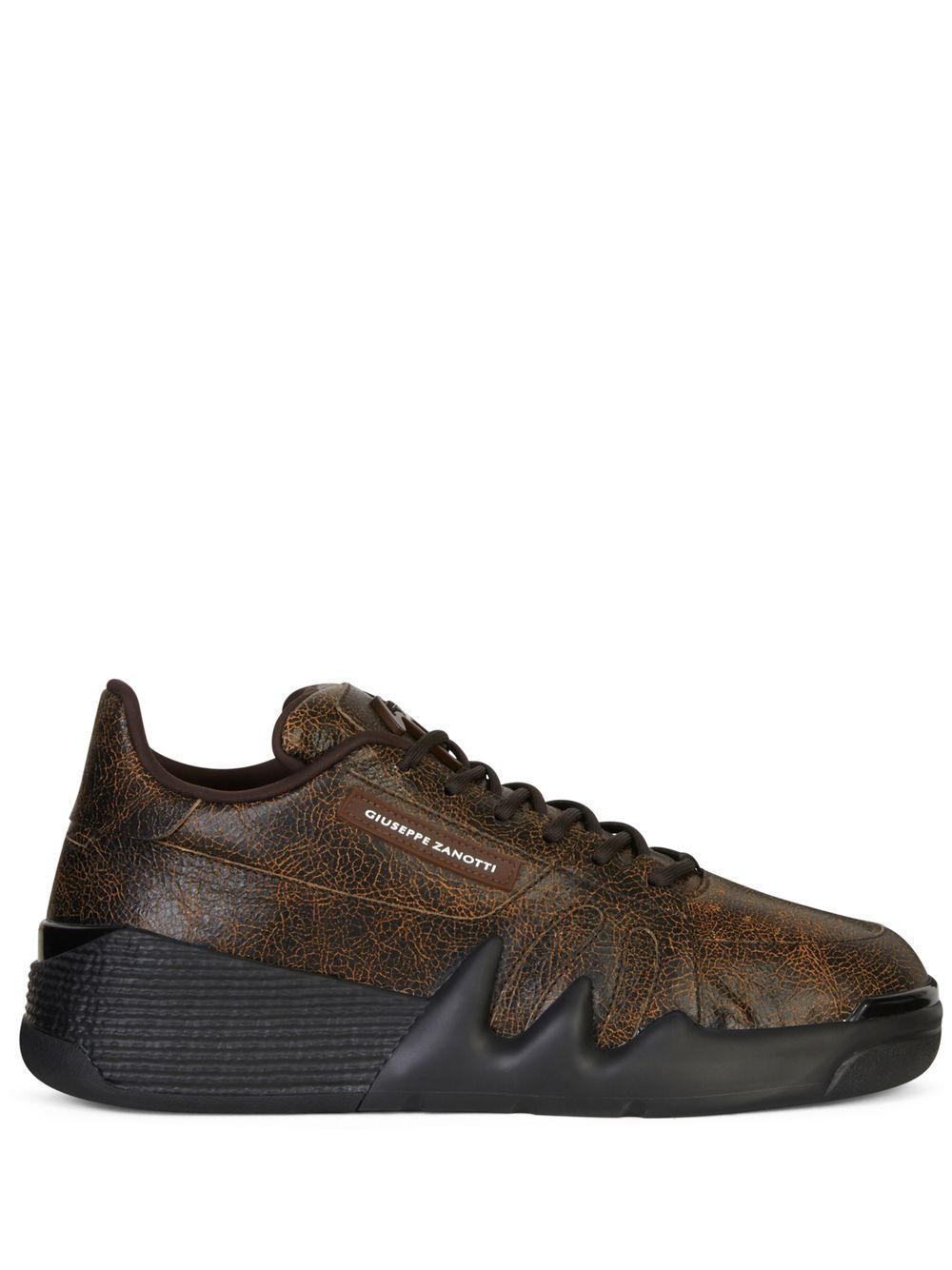 Giuseppe Zanotti Talon lace-up leather sneakers - Brown von Giuseppe Zanotti