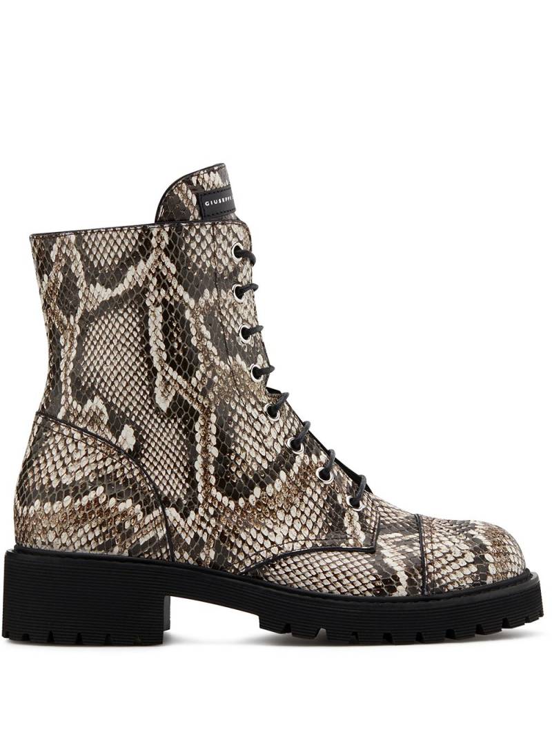 Giuseppe Zanotti Thora snakeskin-effect boots - Brown von Giuseppe Zanotti