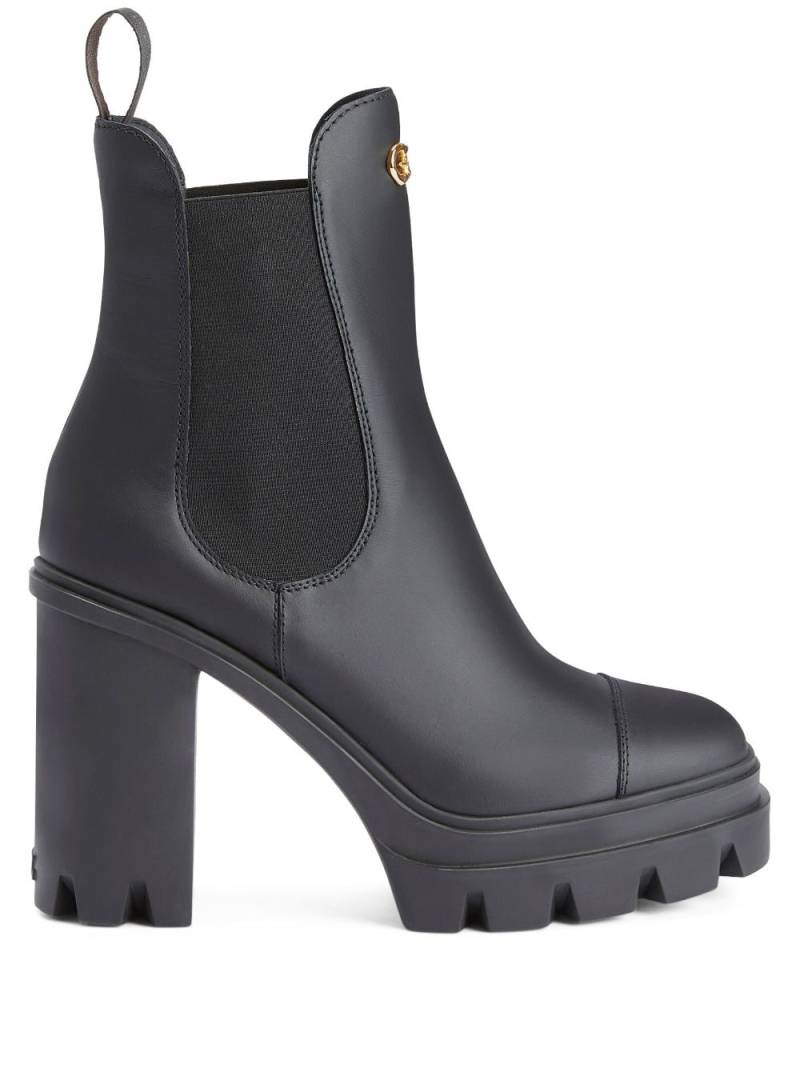 Giuseppe Zanotti Tonix 110mm logo-plaque platform leather boots - Black von Giuseppe Zanotti