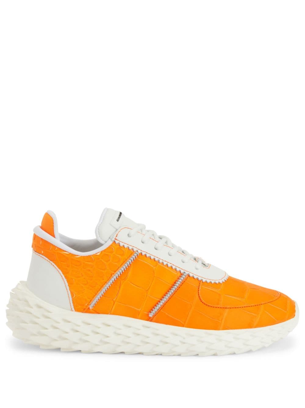 Giuseppe Zanotti Urchin crocodile-embossed panelled sneakers - Orange von Giuseppe Zanotti