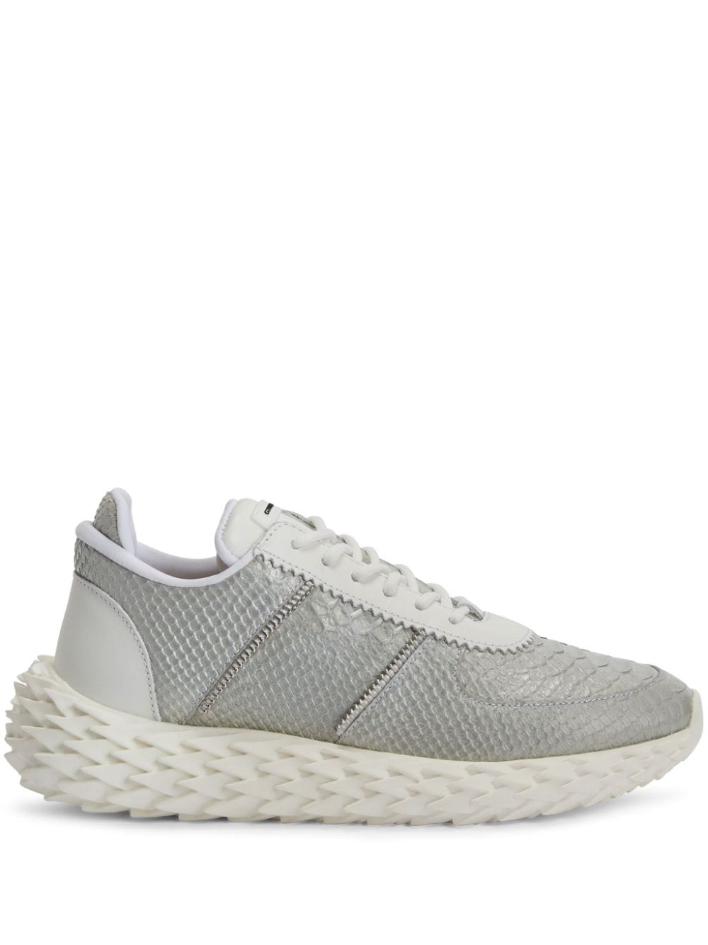 Giuseppe Zanotti Urchin snakeskin-effect panelled sneakers - Silver von Giuseppe Zanotti