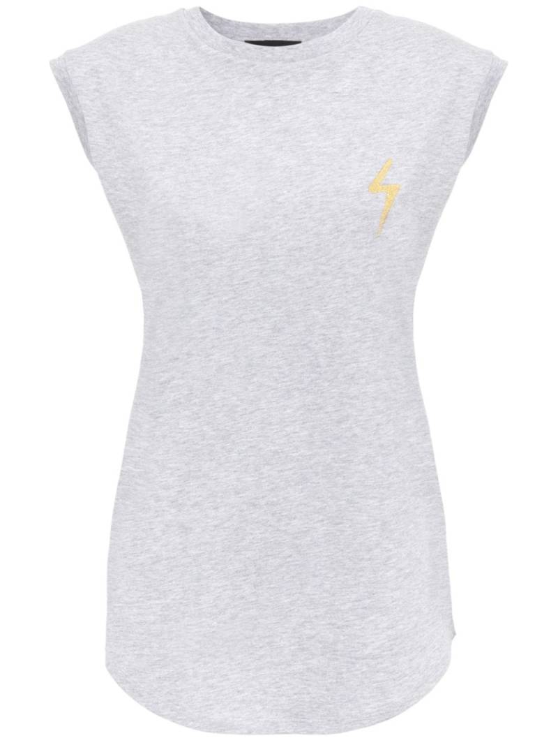 Giuseppe Zanotti Ursella Thunderbolt-embroidered cotton tank top - Grey von Giuseppe Zanotti