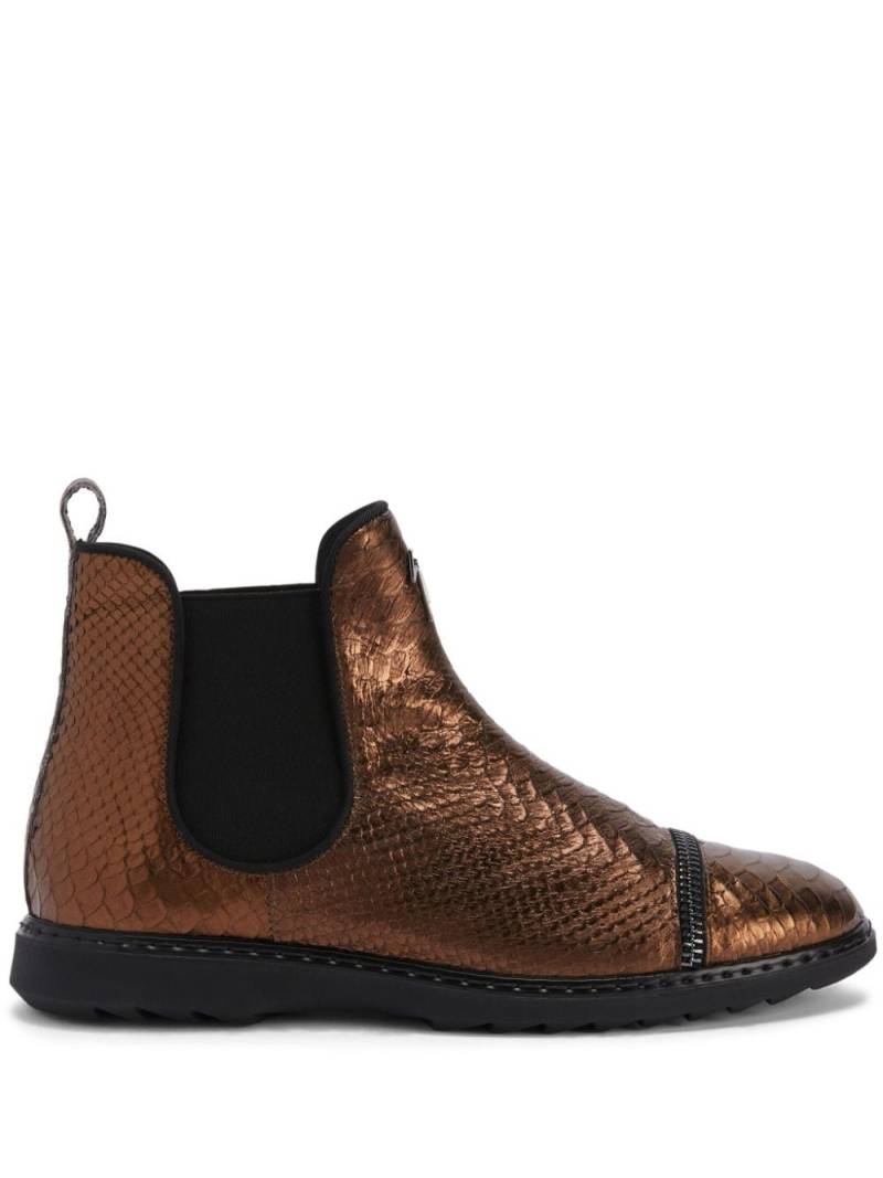 Giuseppe Zanotti embossed-crocodile leather ankle boots - Brown von Giuseppe Zanotti