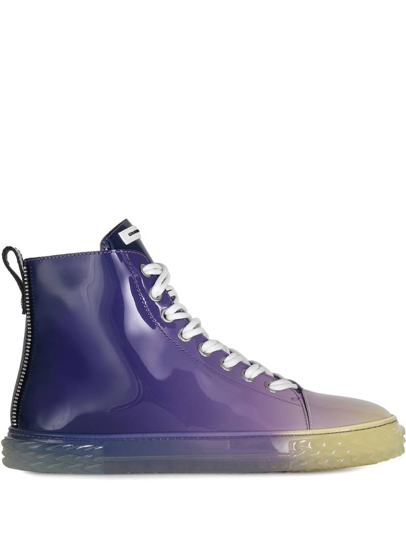 Giuseppe Zanotti gradient high-shine sneakers - Purple von Giuseppe Zanotti