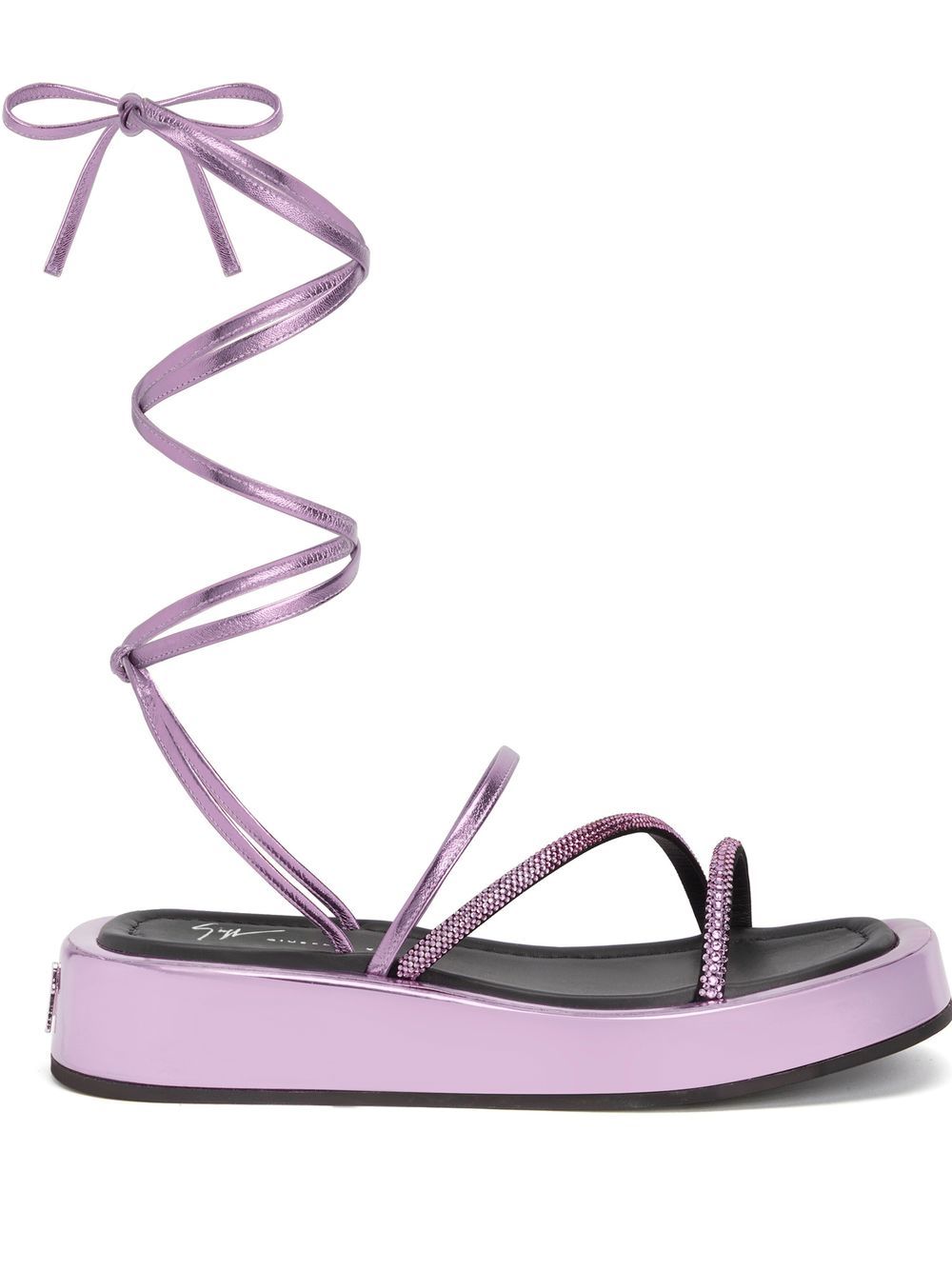 Giuseppe Zanotti lace-up metallic sandals - Pink von Giuseppe Zanotti