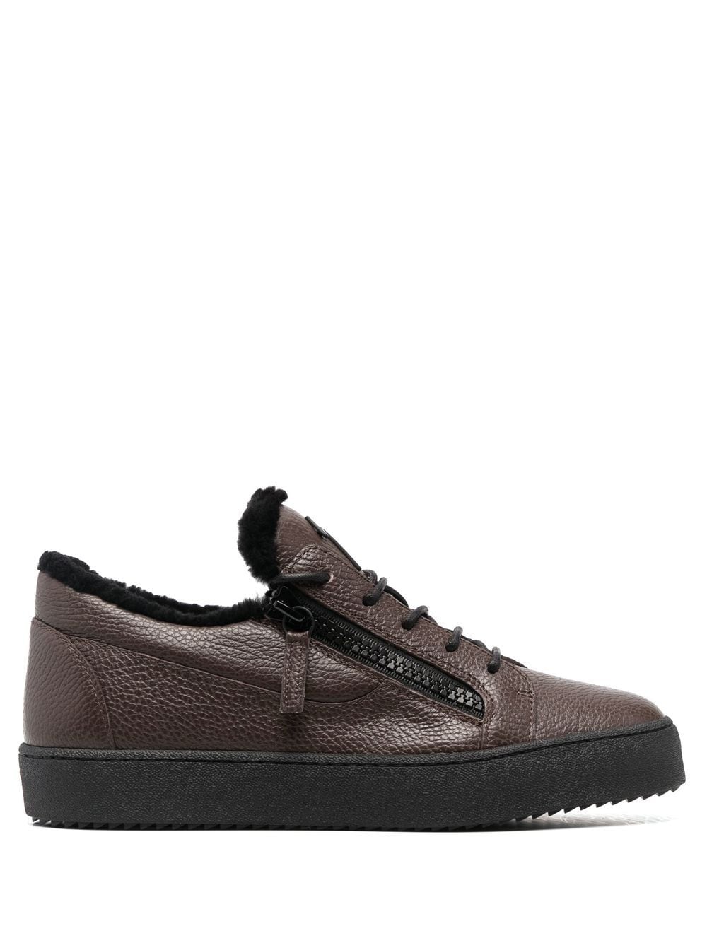 Giuseppe Zanotti leather low top sneakers - Brown von Giuseppe Zanotti