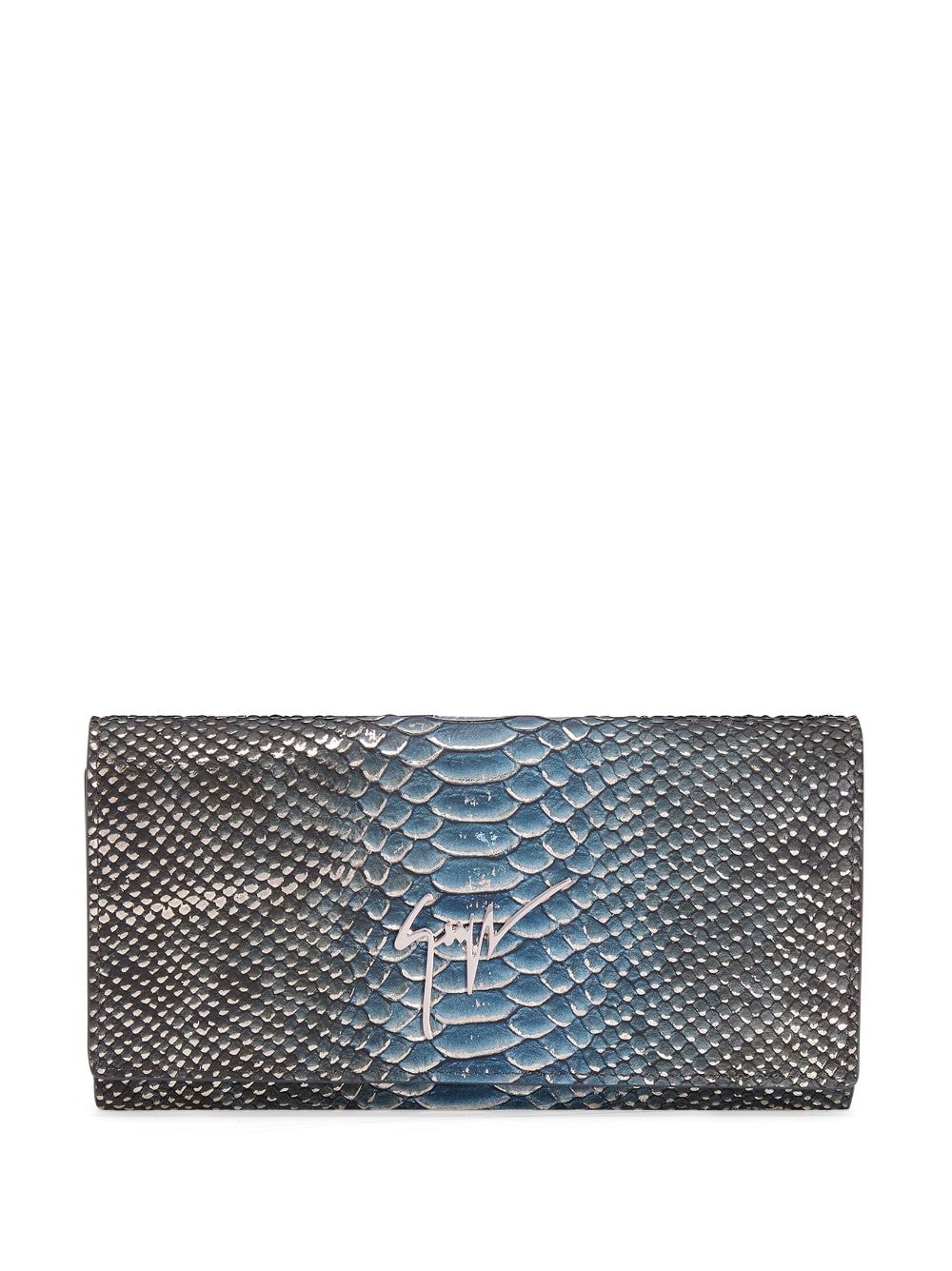 Giuseppe Zanotti leather-plaque foldover wallet - Blue von Giuseppe Zanotti